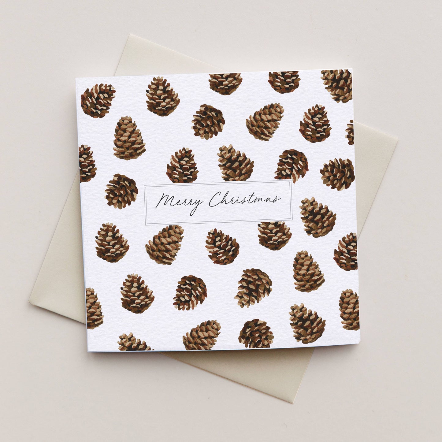 Card, Sophie Brabbins, Christmas Pinecone Watercolour Sustainable Greetings Card
