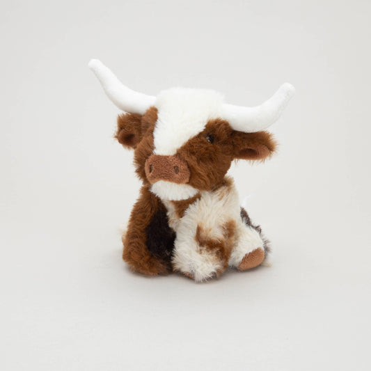 Jomanda, Texas Longhorn Highland Cream Brown Mini Soft Toy Cow 11cm