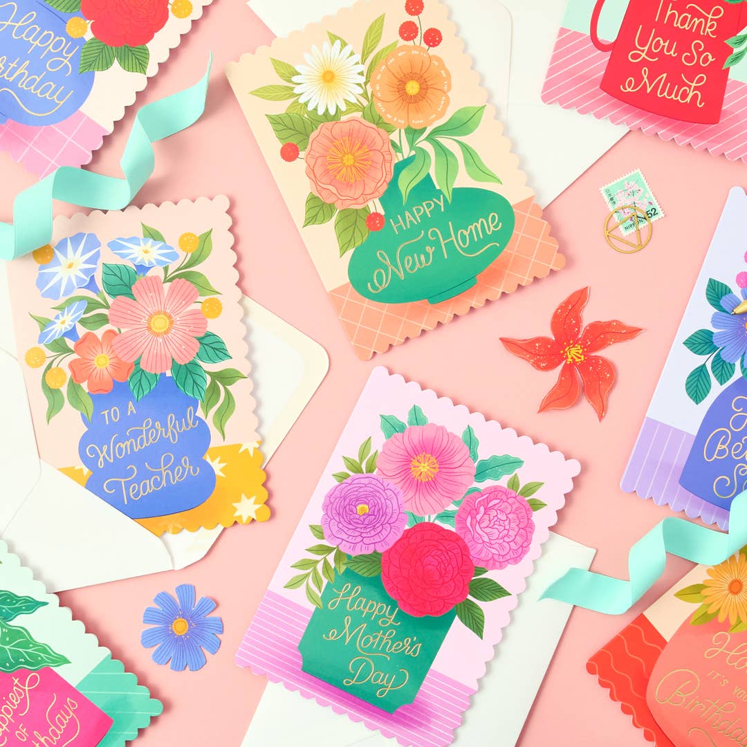 Ricicle Cards - Wonderful Teacher Vase | Greeting Card | Thank You Teacher