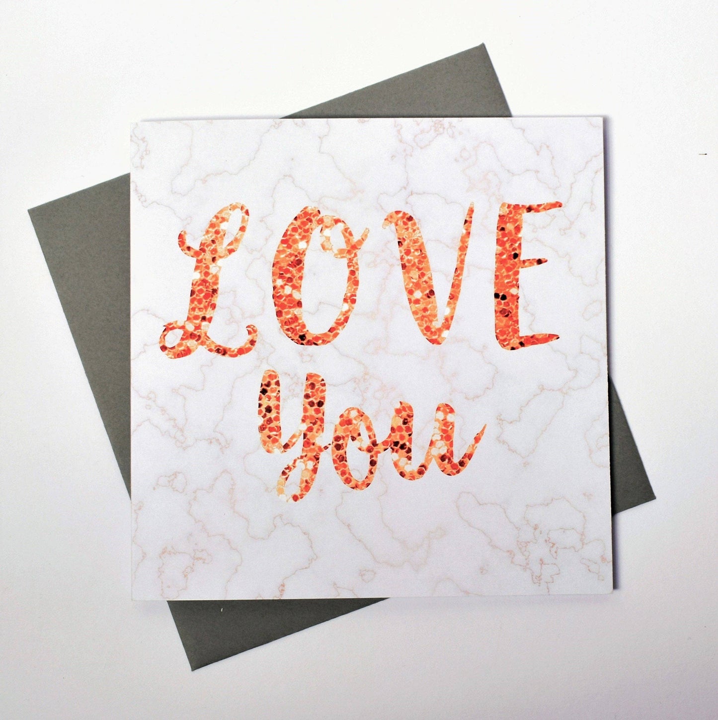 Valentine's Day Card, Marble Background, Love You