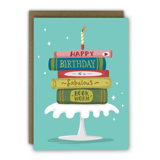Funny Birthday Card - A6 - Fabulous Book Worm