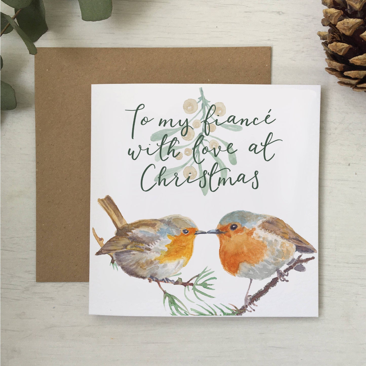 Christmas card for fiancé, couple holiday card