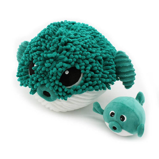Les Ptipotos, Bonnie The Blow Fish Mum & Baby Green - Plush Toy