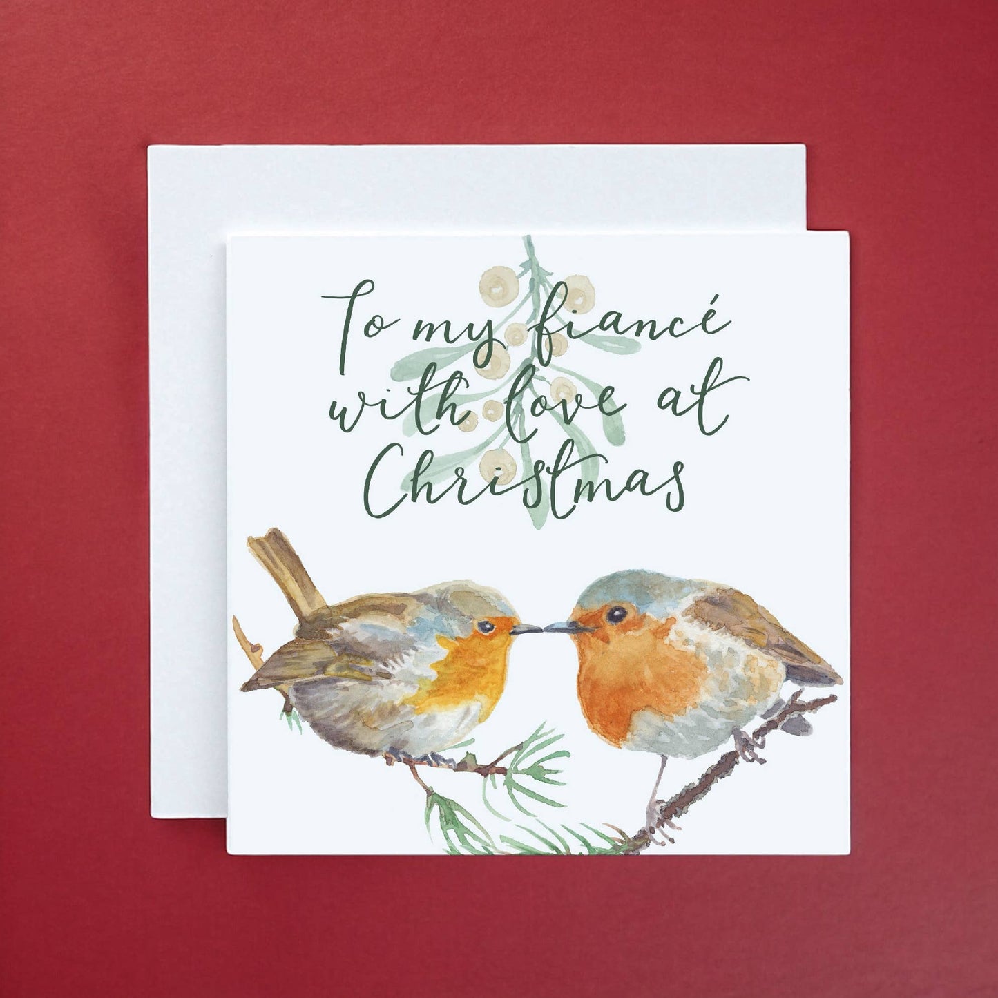 Christmas card for fiancé, couple holiday card