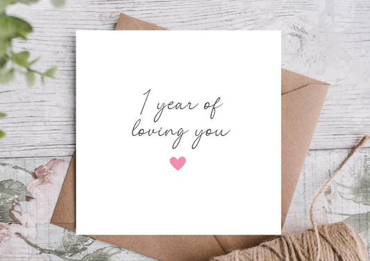 Happy Anniversary Card, One Year
