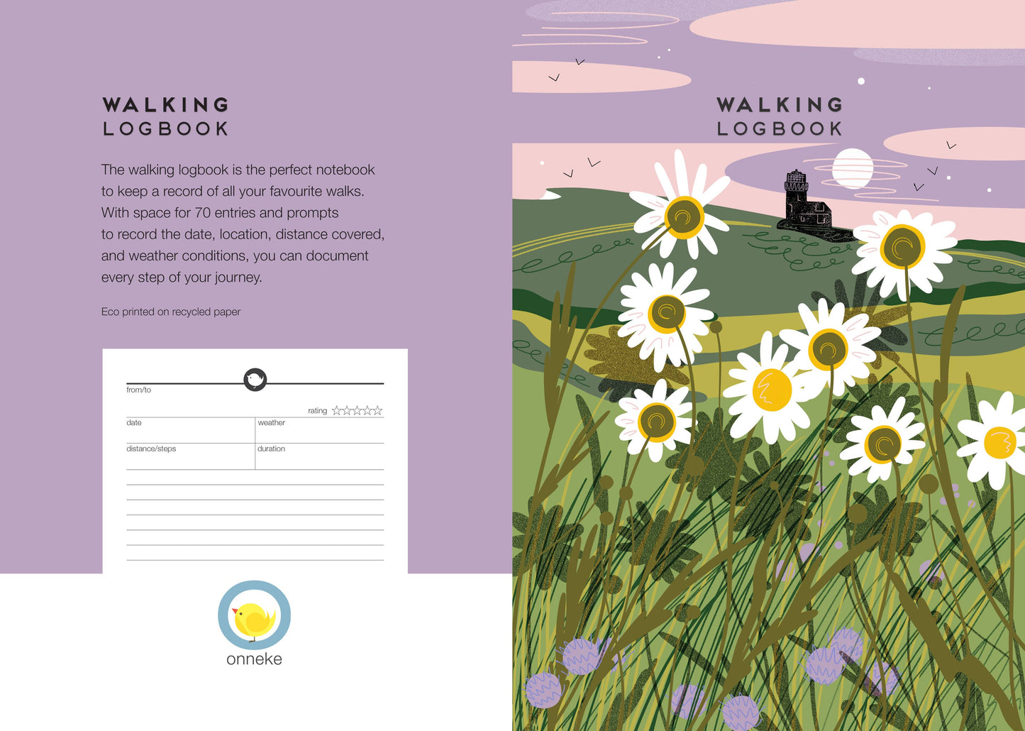 Walking logbook lighthouse - journal outdoor notebook