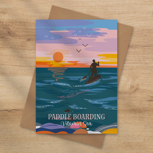 Paddle boarding card coastal card sea side card vitamin sea