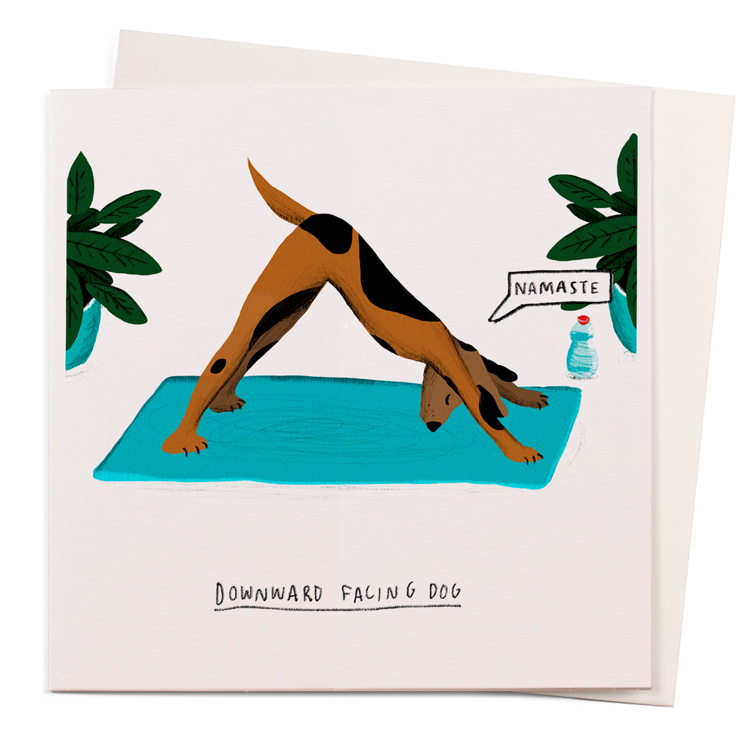 Downward Dog | Art Humour Greeting Card