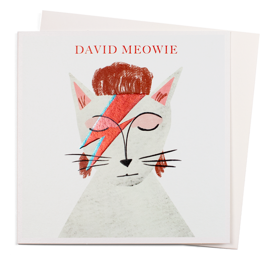 David Meowie | Music Pun Greeting Card | Niaski