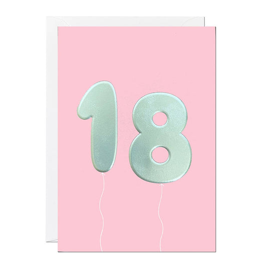 Ricicle Cards - 18th Birthday Card | Milestone Birthday | Balloon | Age Card