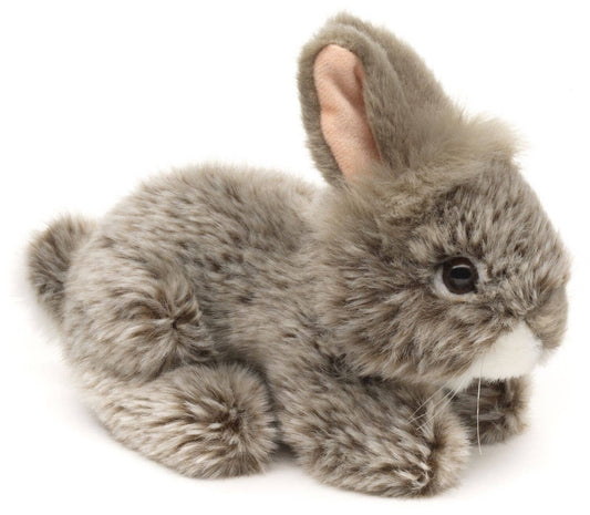 Angora rabbit, lying down (grey) cuddly/plush toy