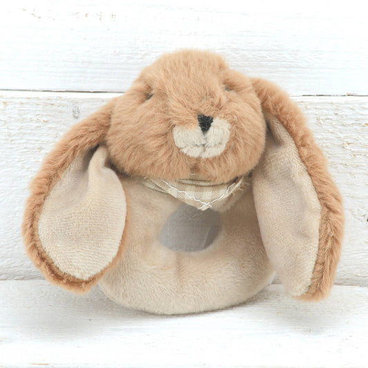 Jomanda, Bunny Baby Rattle Soft Toy Brown