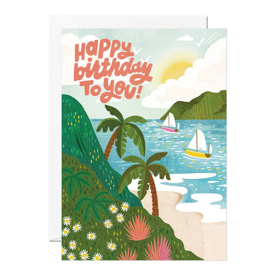 Ricicle Cards - Birthday Beach | Greeting Card | Birthday Card | Pretty