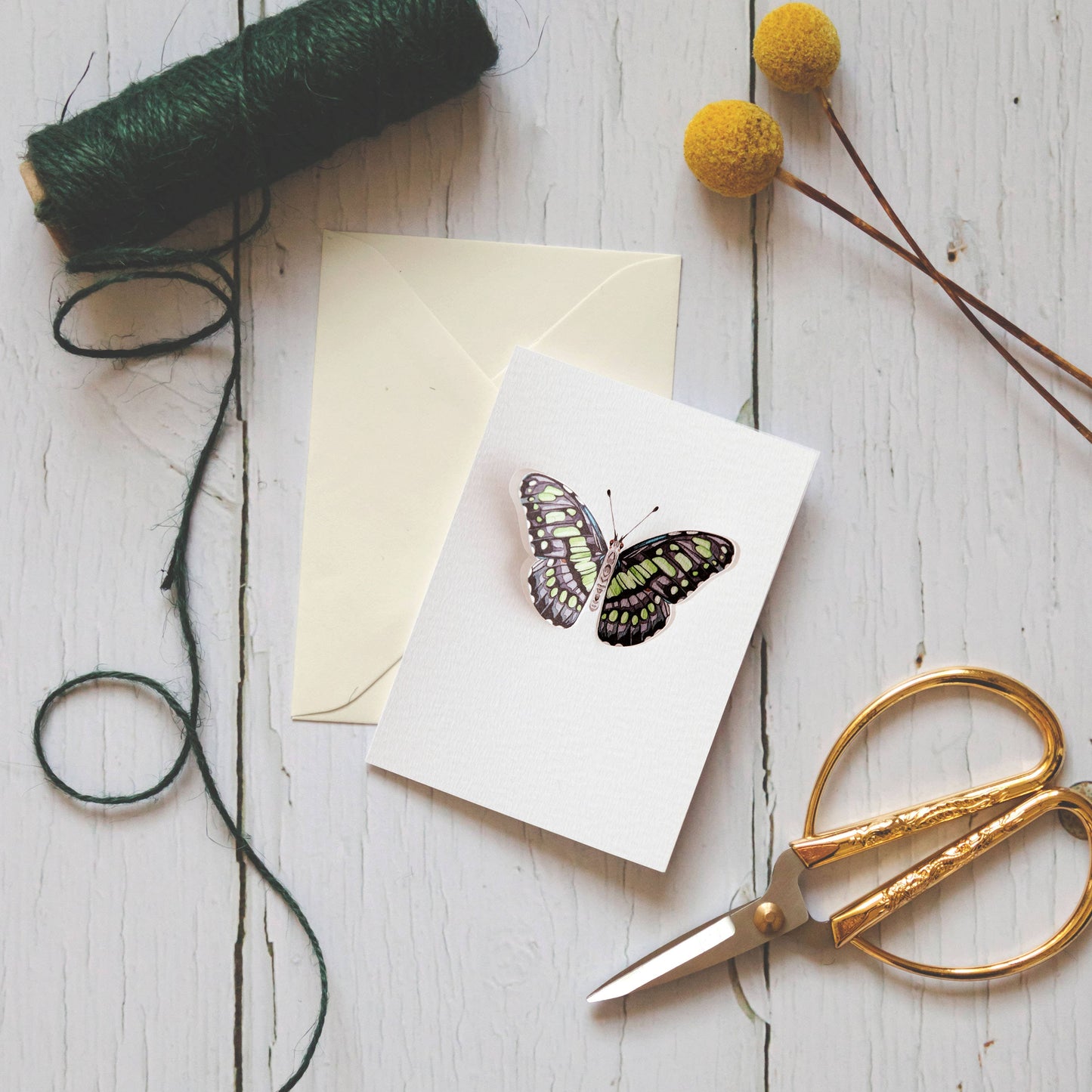 Card, Sophie Brabbins, Green Malachite Pop Out Butterfly Greetings Card