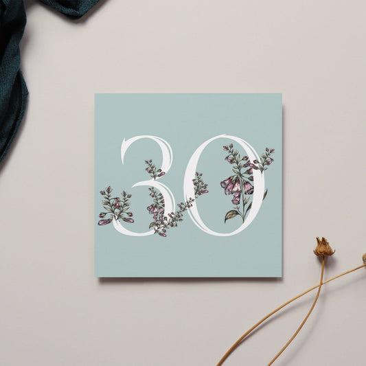 Floral 30th Birthday Card