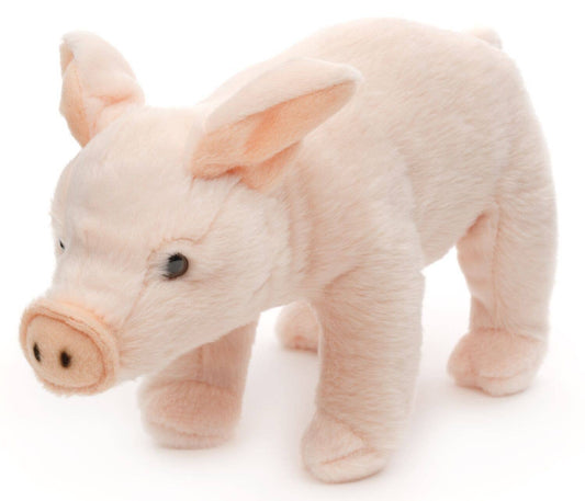 Pink piggy, standing - cuddly/plush toy
