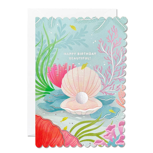 Ricicle Cards - Happy Birthday Beautiful | Pretty Greeting Card | Oyster