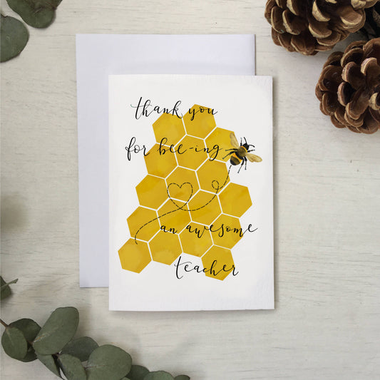 Thank you teacher card - Bee