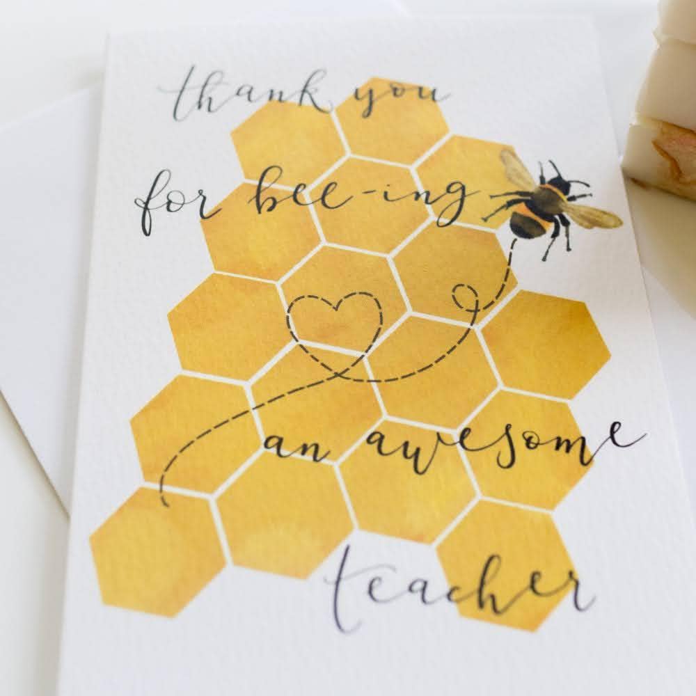 Thank you teacher card - Bee