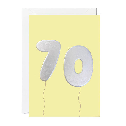 Ricicle Cards - 70th Birthday Card | Milestone Birthday | Balloon | Age Card