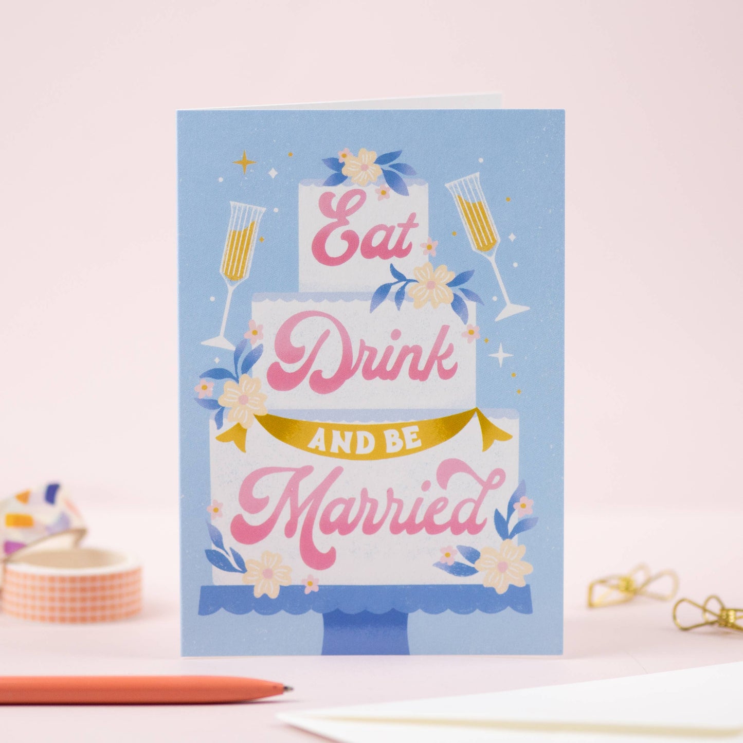 Ricicle Cards - Eat Drink and Be Married | Wedding Greeting Card | Congrats
