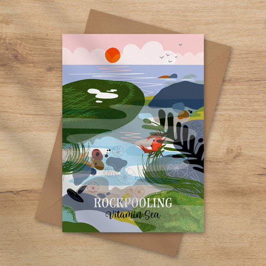 Rockpooling Coastal card seaside greeting card