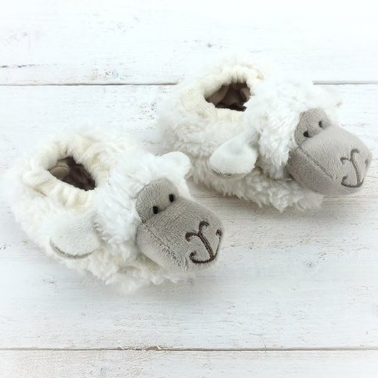 Jomanda, Sheep Soft Slippers, Cream, 0-6 months