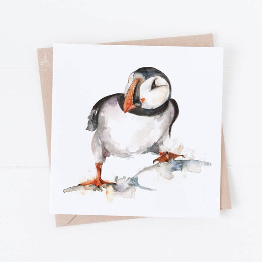 Puffin | Sealife & Coastal Watercolour Animal Greeting Card
