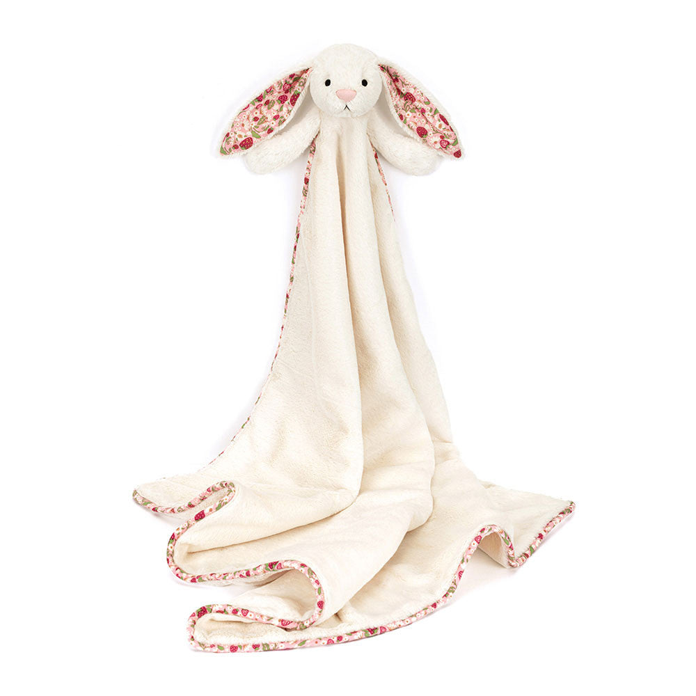 Jellycat, Blossom Cream Bunny 'Berry' Blankie