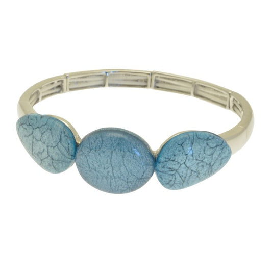 Miss Milly, Light Blue Marble Resin Elasticated Bracelet