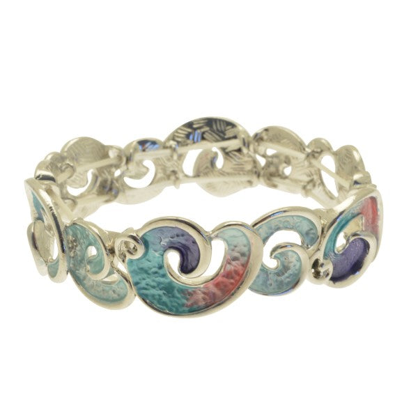 Miss Milly, Blue and Coral Swirl Bracelet