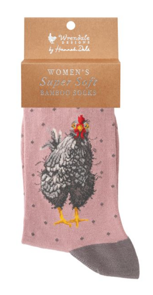 Wrendale, Socks, Size 4 - 8, Chicken, Curious Hen