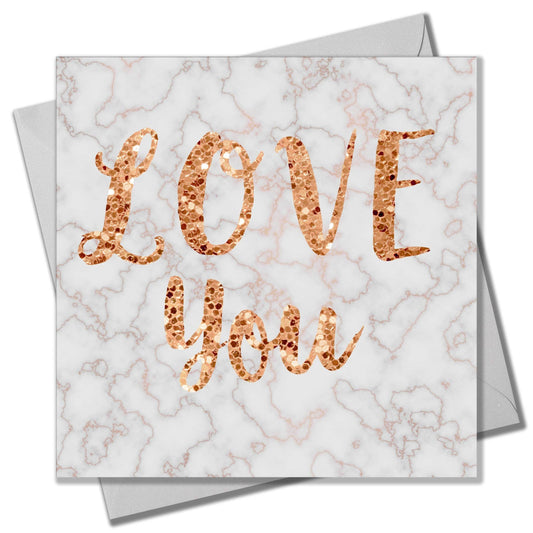 Valentine's Day Card, Marble Background, Love You