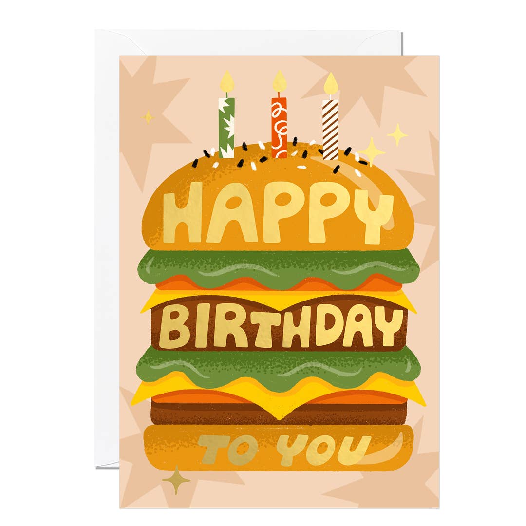 Ricicle Cards - Burger Birthday | Greeting Card | Birthday Card For Men