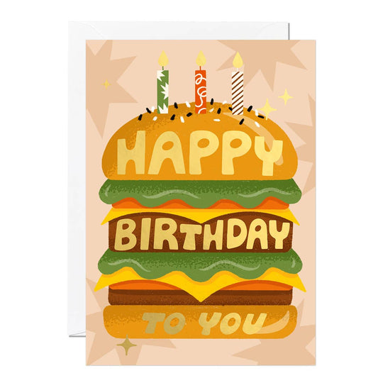 Ricicle Cards - Burger Birthday | Greeting Card | Birthday Card For Men