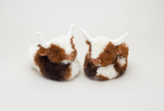 Jomanda, Texas Longhorn Highland Cow Plush Baby Slippers House Shoes