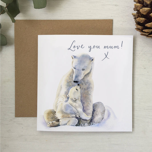 Love you mum Polar bear Mother’s Day card