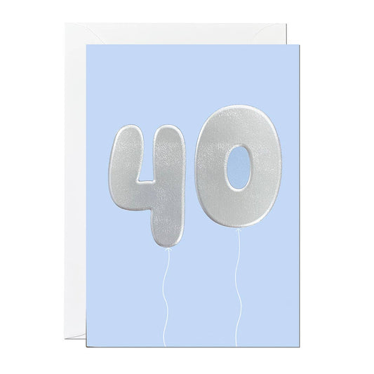 Ricicle Cards - 40th Birthday Card | Milestone Birthday | Balloon | Age Card