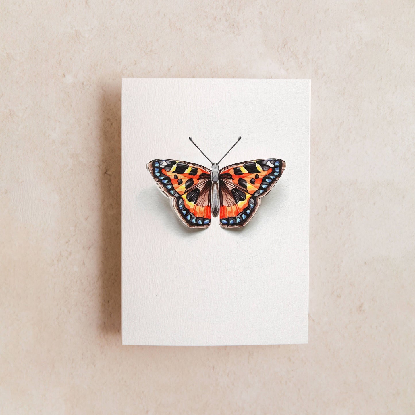 Card, Sophie Brabbins, Tortoiseshell Pop Out Butterfly Watercolour Greetings Card