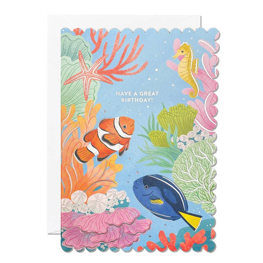 Ricicle Cards - Have a Great Birthday | Greeting Card | Fish | Coral | Sea