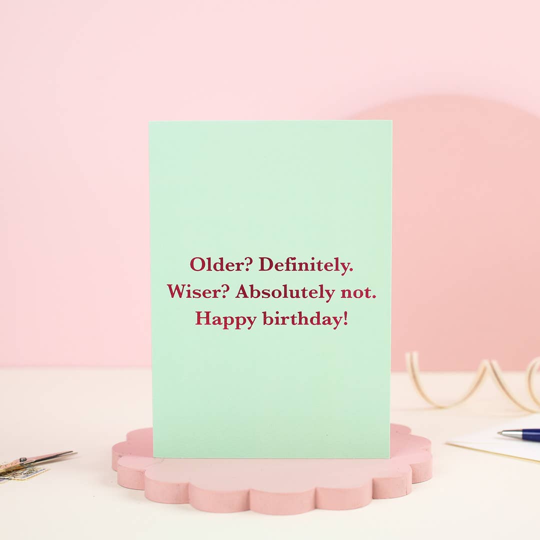 Ricicle Cards - Older Wiser | Funny Sarcastic Birthday Card | Greeting