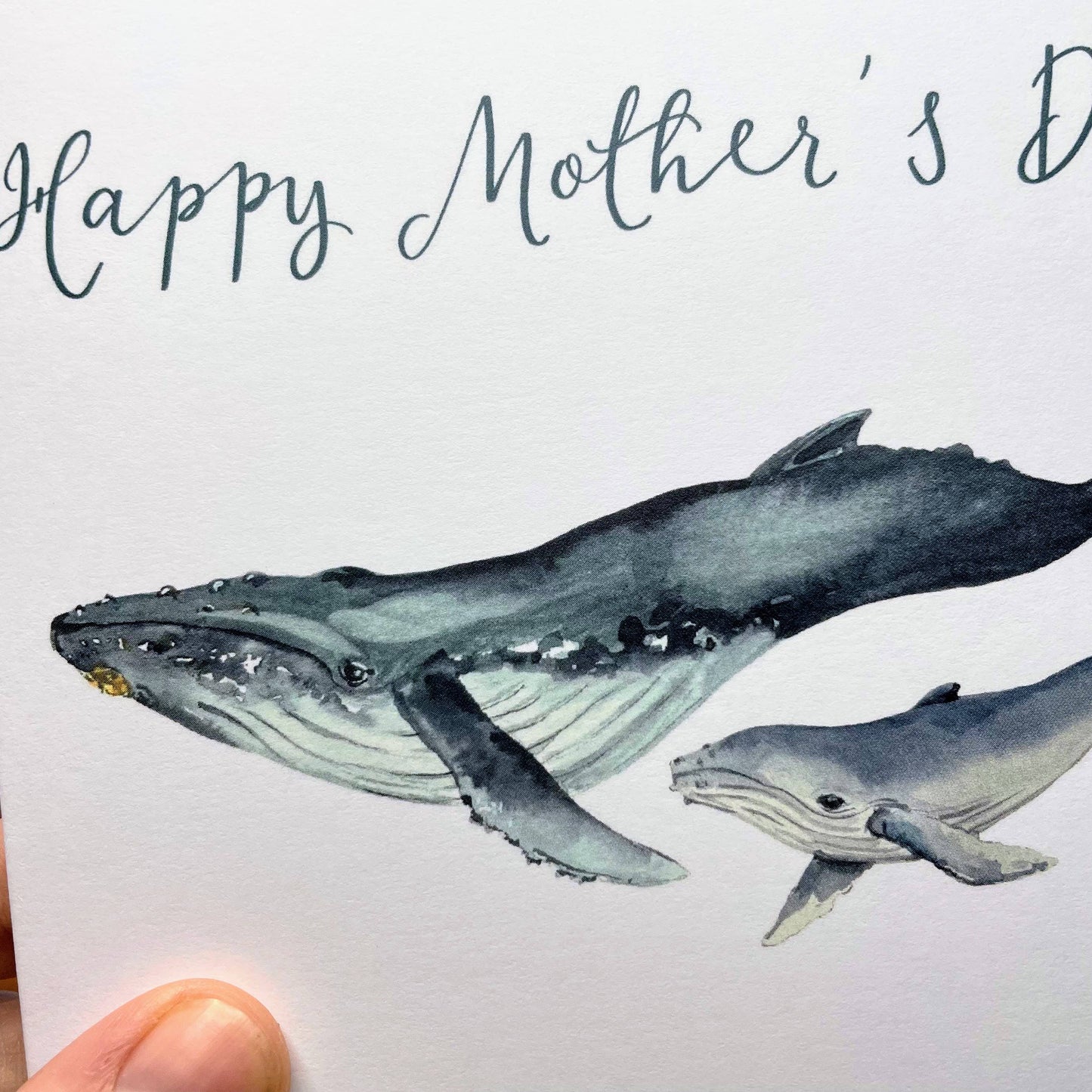 Mother’s Day card - mummy and baby whale