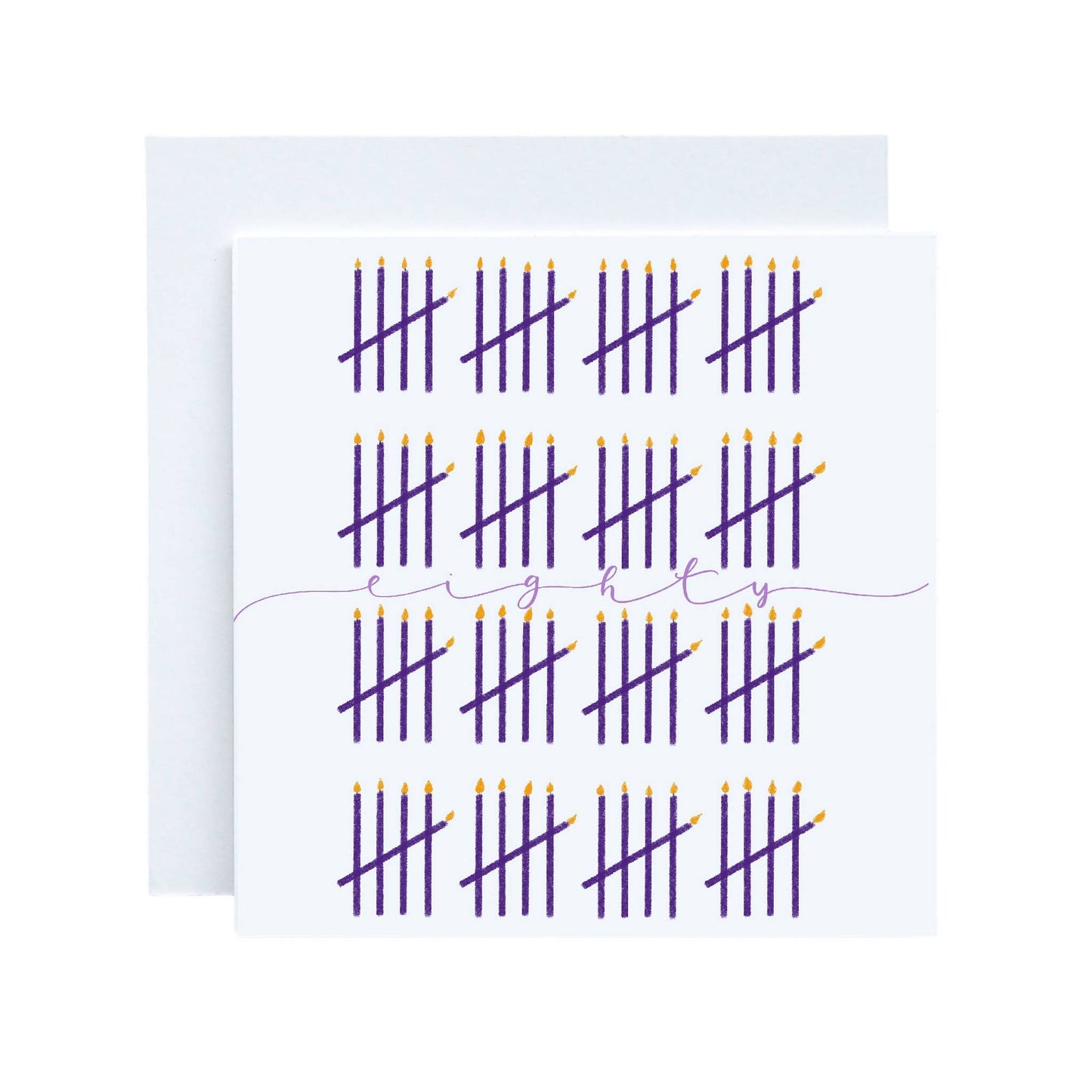80th birthday card, big milestone birthday, tally candles