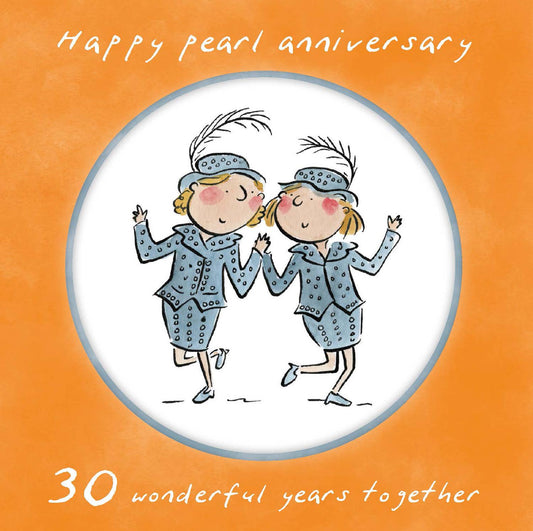 Same sex 30th Pearl anniversary LGBTQ+ card (female)