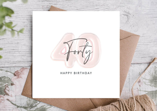 Fortieth Birthday Card