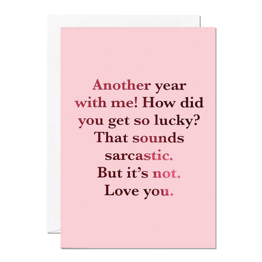 Ricicle Cards - Another Year With Me | Anniversary Card | Greeting | Funny