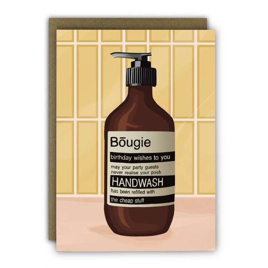 Funny Birthday Card - A6 - Bougie Hand Wash Card for Fancy Friend
