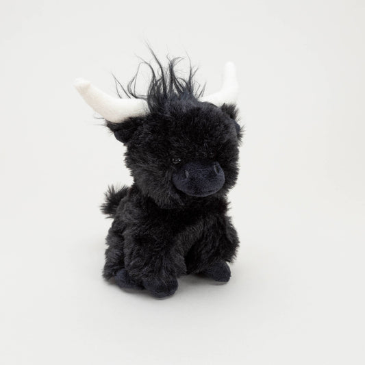 Jomanda, Black Mini Longhorn Highland Black Cow - 11cm