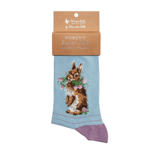 Wrendale, Socks, Size 4 - 8, Rabbit, Head Clover Heels
